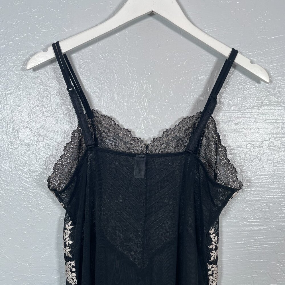 Wacoal Women XL Black Embrace Lace Sheer Chemise Slip Coquette Feminine Regency - Picture 7 of 10